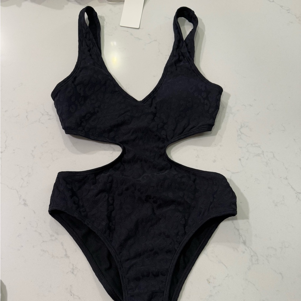 Black cheetah print one piece